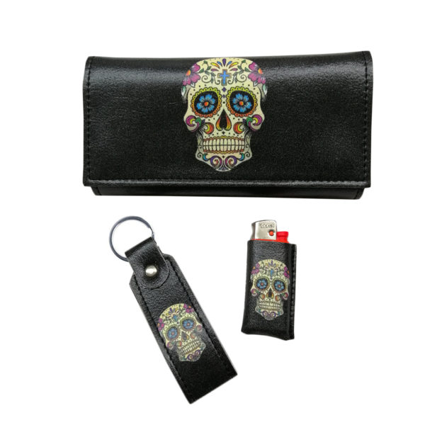 Dino Rossi Χειροποίητο Σετ Καπνοθήκης Με Σχέδιο Skull Made In Greece