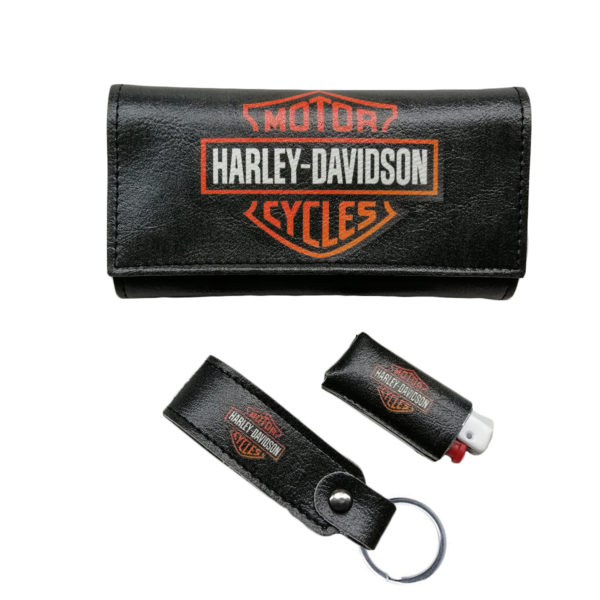 Dino Rossi Χειροποίητο Σετ Καπνοθήκης Με Σχέδιο Harley Made In Greece