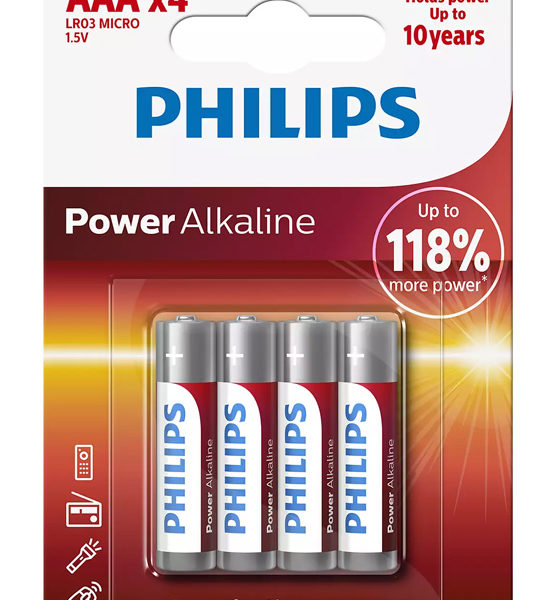 PHILIPS Power αλκαλικές μπαταρίες LR03P4B/5