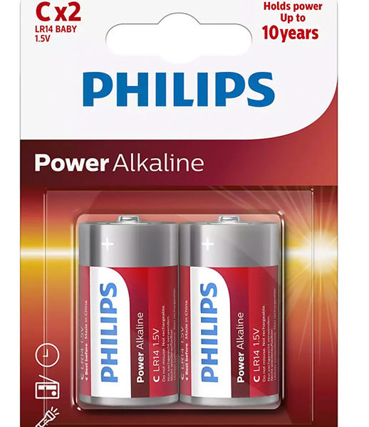 PHILIPS Power αλκαλικές μπαταρίες LR14P2B/05