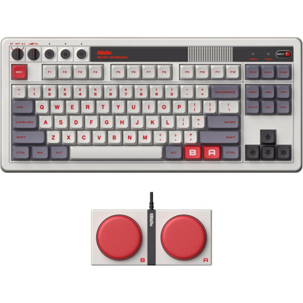 8BitDo Retro Mechanical Keyboard-108 Edition Ασύρματο Gaming Πληκτρολόγιο με Kailh Box White Διακόπτες & Super Buttons (Αγγλικό US)